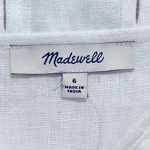 Madewell NWT Embroidered Tank Mini Dress in Linen Size 6 in Eyelet White - Picture 11 of 12